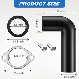 Saillong 2 Set Garbage Disposal Drain Elbow Replacement Kit, Includes 1.5 Elbow, Flange, Gasket and Screws, Easy DIY Installation, Fits Most Garbage Disposal Drain Kits