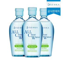 Senka 센카 올 클리어 워터 미셀라 포뮬러 프레시  230ml 3개 Senka All Clear Water Micellar Formula Fresh 230ml 3 Pack