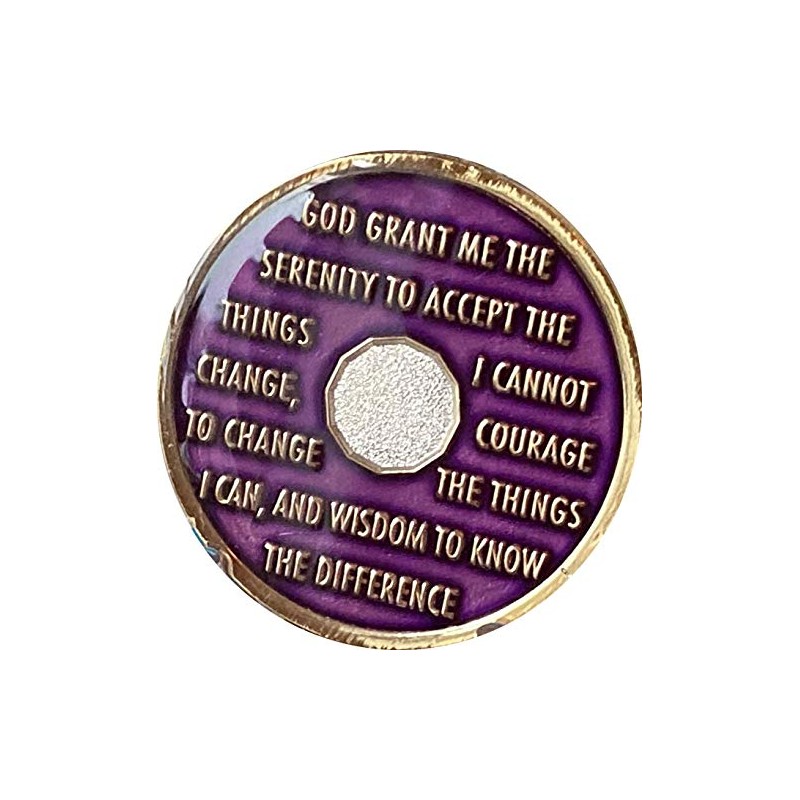 Ranger Industries 20 Year AA Medallion Metallic Purple Tri-Plate Sobriety