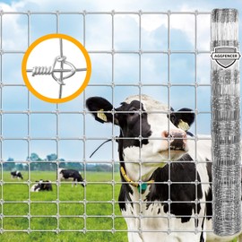 AggFencer 4ft x 110ft Galvanized Cattle Fence 12.5GA, Deer Fence with Heavy Duty Fixed Knot Type Wire Fencing, Farm Fence for Deer Hog Goat Horse