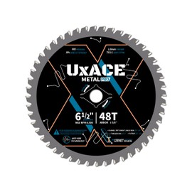 UXACE 6-1/2-Inch 48-Tooth Circular Saw Blade, 5/8-Inch Arbor, Ferrous Metal, Steel Cutting Blade, Carbide Tip, Thin Kerf, for Channel, EMT Conduit, Angle Iron, Threaded Rod, Flat Bar