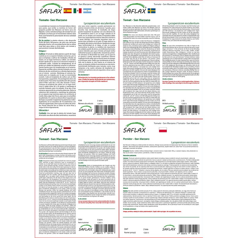 SAFLAX - Tomato - San Marzano - 10 Seeds -