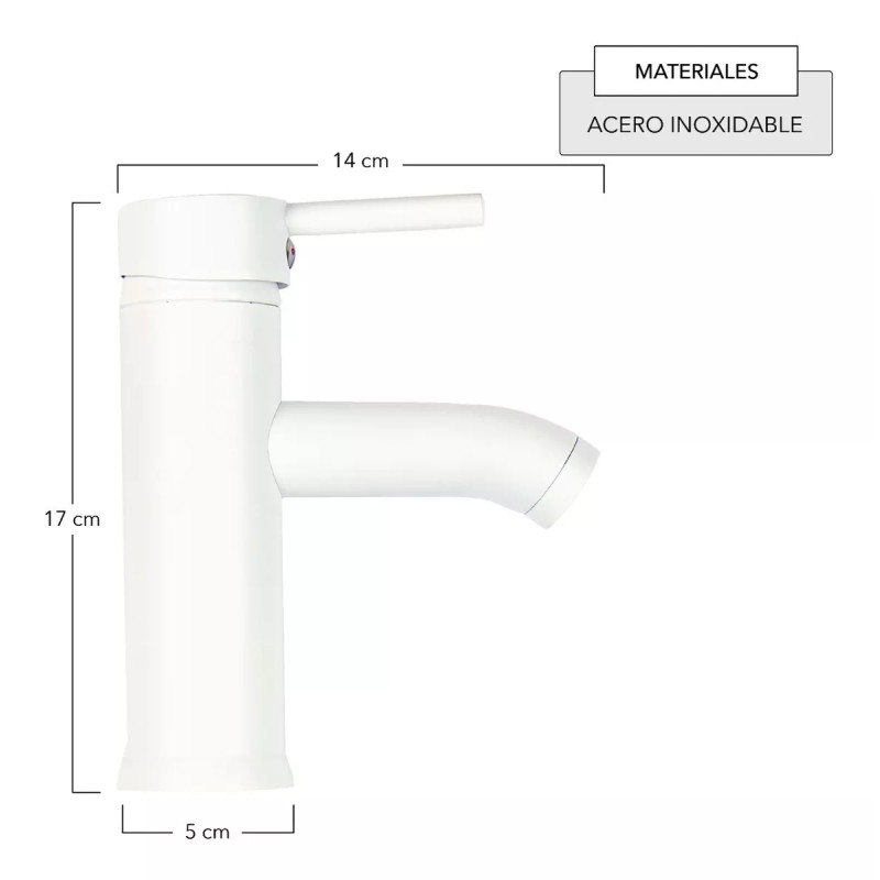 Cnx Mezcladora Monomando Blanca En Acero Inoxidable