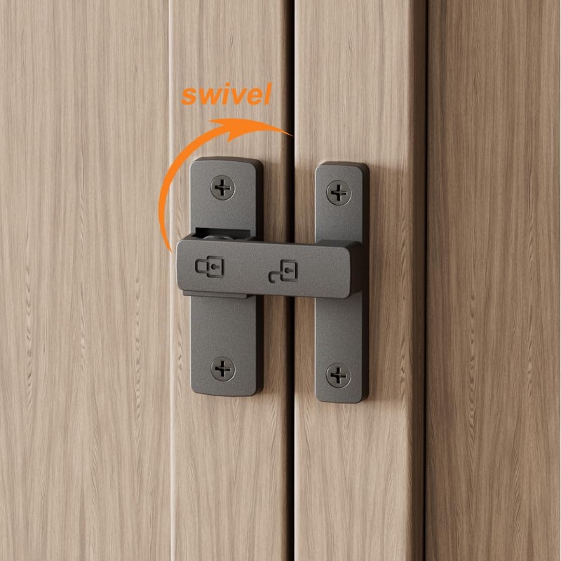 Heavy-Duty Flip Latch Lock 90/180 Degree Sliding/Swinging Door Lock Latch