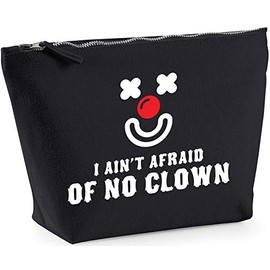 Hippowarehouse I ain't afraid of no clown printed make up cosmetic wash bag 18x19x9cm