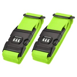 sourcing map Luggage Strap Suitcase Strap with Buckle Combination Lock 2 m x 5 cm Polypropylene Travel Pack Accessories Light Green
