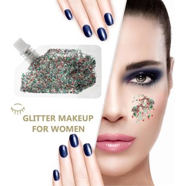 POPETPOP Gel de Purpurina Corporal Verde para Maquillaje de Fiesta Efecto Brillante y Uso Versátil Adecuado para Mardi Gras y Celebraciones