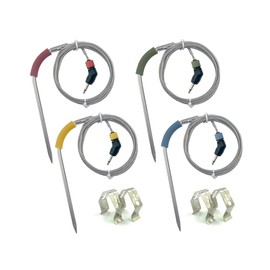 4 Packs of Pro Meat Temperature Probes Replacement for Weber Grills, igrill, Connect Smart Grilling Hub, Washable, 4 Food Thermometer Probes with 4 Probe Stands.