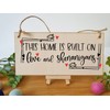 Handmade Wooden Hanging Wall Plaque Home Built on Love and