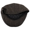 Euston Herringbone Plaid Wool Blend Ivy Cap (Large) Mocha