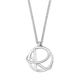 AFFY Initial R Letter Pendant Necklace in 14k White Gold Over Sterling Silver