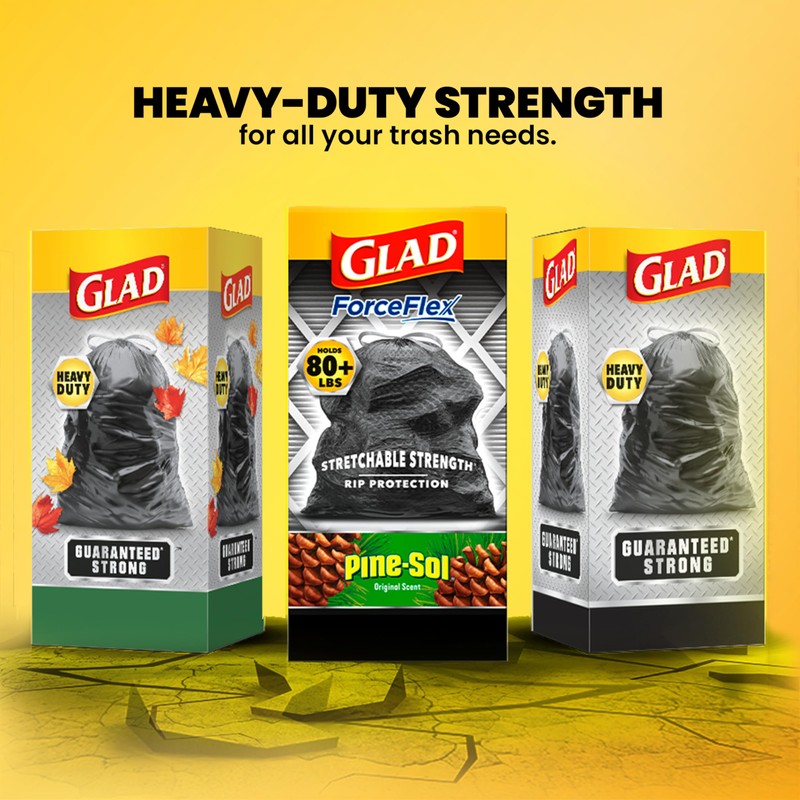 Glad Large 30 Gallon Trash Bags, Pine-Sol Heavy Duty Garbage
