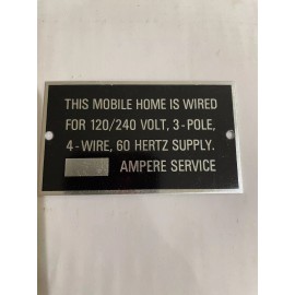 Vintage NOS Mobile Home Wiring Information Aluminum Plaque Emblem