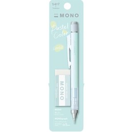 Tombow MONO Graph and MONO Eraser, 0.5 mm, Mint Green, Precision with 4 mm Tip, Innovative Shake Mechanism, More Stable Brass Pliers, Refillable, Includes Eraser [SH-MG64-PE04A]