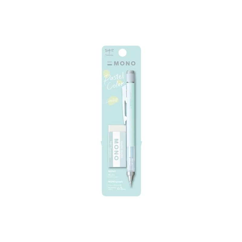Tombow MONO Graph and MONO Eraser, 0.5 mm, Mint Green,