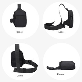 Mochila Bandolera Impermeable Mochila Cruzada Pequeño Bolso de Pecho Transpirable Bolso Bandolera - Hombre Mujer Mariconeras, Ligero Riñonera Ajustable para Ciclismo Deporte Correr Viajar