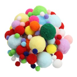 PATIKIL Multi Size Pom Poms for Crafts, 130Pcs High Elastic Fuzzy Pastel Pom Pom Balls for Art Supplies DIY Creative Craft Material Handicraft Decorations, Colorful
