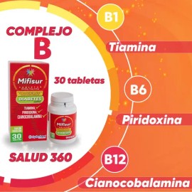 Suplemento Complejo B Mifisur Sydenham Vitaminas B1 B6 B12 30 Tabletas