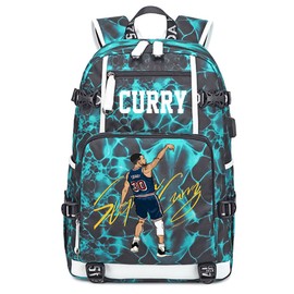 Ansigeren Basketball Player 30 Multifunction Backpack Travel Student Backpack Fans Bookbag For Men Women (4)