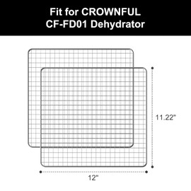 CROWNFUL Stainless Steel Food Dehydrator Machine Trays, Food-grade Stainless Steel, Dryer for Jerky, Meat, Beef, Fruit, Vegetable, 2pack