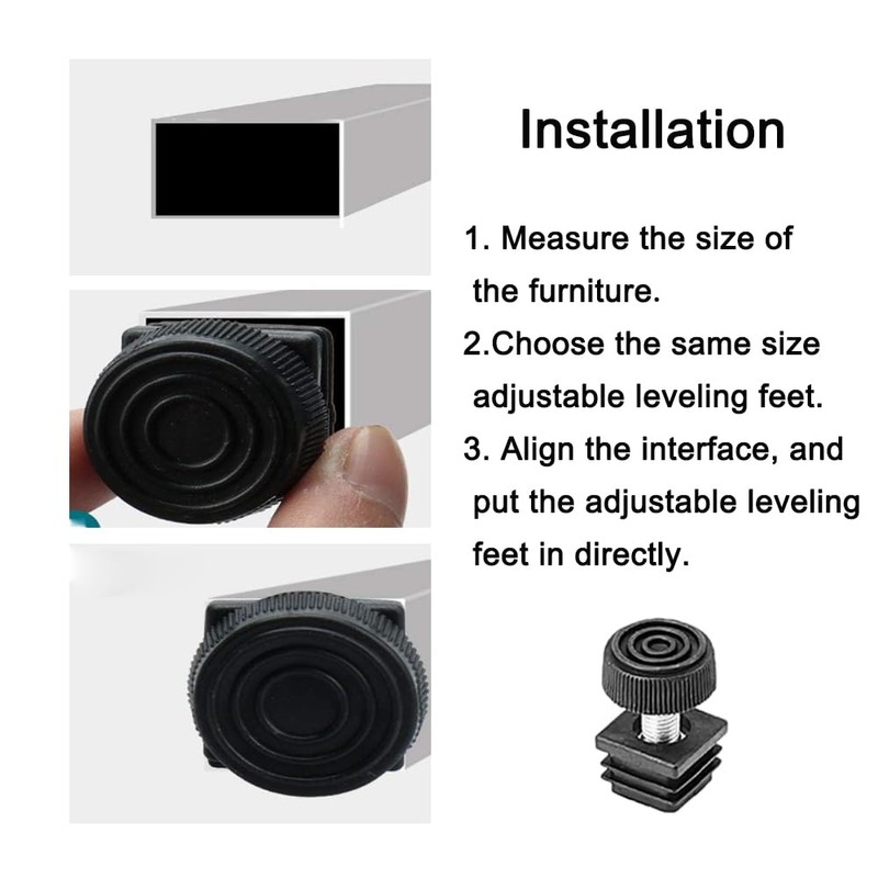 Supertool 4PCS Adjustable Leveling Feet 20 x 20mm Square Tube