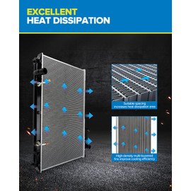 PHILTOP Radiators for Accord (Only Fit Valeo Brand)2005-2007 2.4L, Ridgeline 2006-2008 3.5L, Full Aluminum Core Cooling Radiator Replace# 2830, 2213249, 19010RJEA51, HO3010220