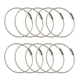 Millennial Essentials Stainless Steel Wire Keychains 2mm 6.3 Inches Aircraft Cable Key Ring Loops for Hanging Luggage Tags or ID Tags (100 Pack Nylon Coated)