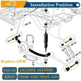 Mixopoly Golf Cart Rear Leaf Spring Bushing Sleeve Kit for Club Car DS 1981+ and EZGO TXT/Medalist 1994+, Replace OEM 1012303 1015583 70289-G02 70291-G01