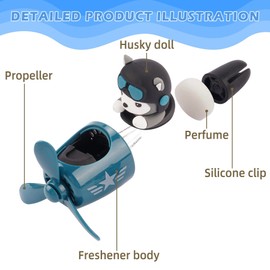 Car Air Fresheners Cartoon Pilot Automotive Air Outlet Propeller Cute Car Diffuser Creative Car Perfume Decoration for Car Vent Clips Car Vent Clip Air Freshener Accessories for Women Men
