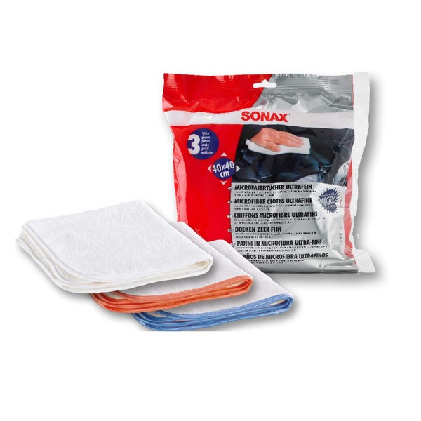 SONAX Microfibre Cloth Ultra Fine (Pack of 3) Gently and