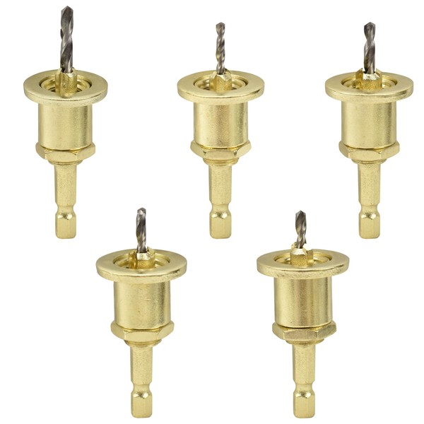 BIGP 5 Pieces Pre-Drill with Countersink and Depth Stop, Countersink