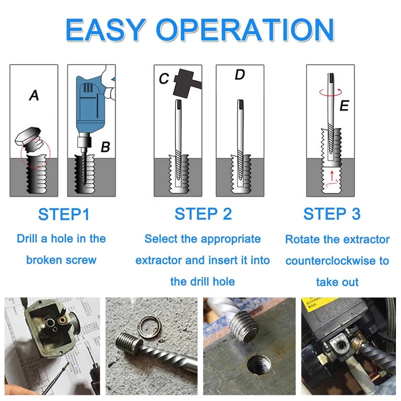 JONMON Screw Extractor Set, Easy Out Damaged and Stripped Broken