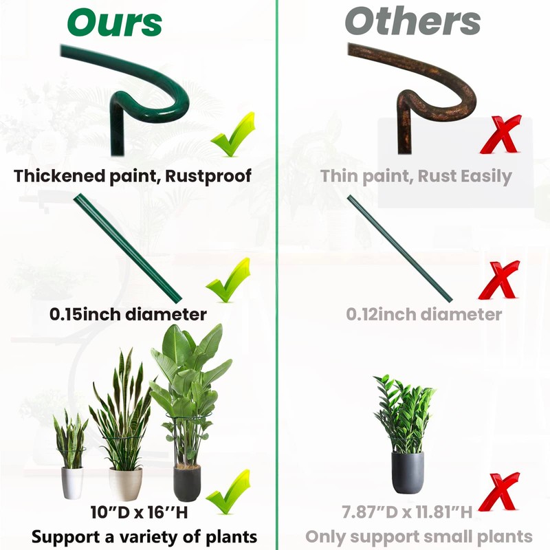 8 Pack Half Round Snake Plant Support Stakes Sets -