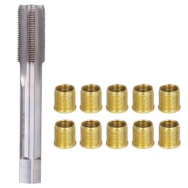 Thread Repair Kit 10pcs M14 X 1.25 Inserts and X 1.25 Tap Repair Kit Insert Kit, Stainless Steel Thread Insert, High Speed Steel Tap