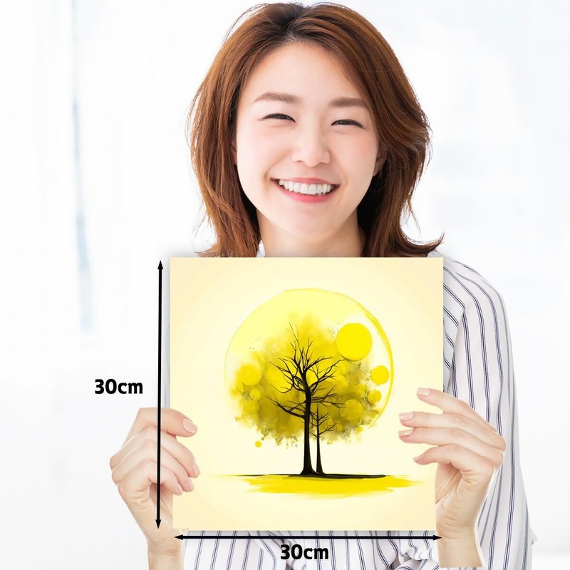 Golden Township Tree Painting Canvas Art Good Luck Rising Fortune