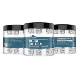 Earthborn Elements Collagen Peptides (200 Capsules) Hydrolyzed Fish Collagen, Non-GMO, Scent-Free, Bioavailable (960 mg Serving)