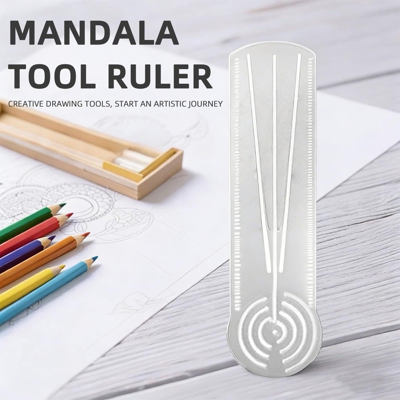 MIUPOO 3 in 1 Clear Acrylic Mandala Tool Ruler,Mandala Dot