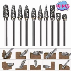 MARZSEFLO Kit De Fresas De Carburo Para Dremel Mototool, 10 Piezas