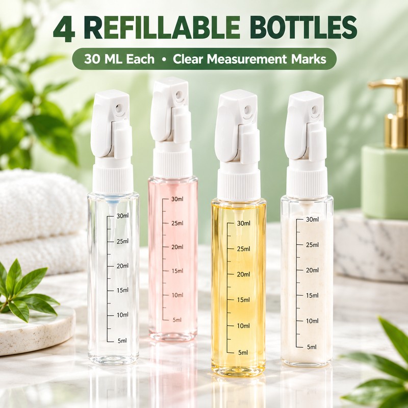 4-in-1 Travel Toiletry Dispenser for Daily Care – Compact Refillable