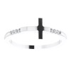 Paris Jewelry Sterling Silver .025 CTW Diamond Stackable Sideways Cross