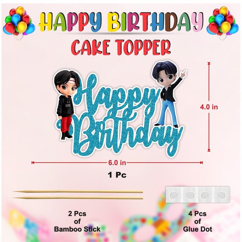 Seyal® Tiny Tan (BTS) Decoración para tarta de feliz cumpleaños