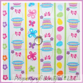Signature BonEful Fabric FQ Quilt Rainbow Bright Easter Flower Egg Butterfly Stripe Basket