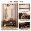 AQIMUELE Hall Tree, Coat Rack with Shoe Storage, Wooden Hall