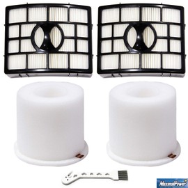 MaximalPower Replacement Filter Combo Packs for Shark NV750 & NV650 Series Rotator Pro Lift-Away Vacuums | Fits Part No. XFF650 & XHF650 for Floor Care (2 Filter Pack + 2 Foam & Felt Kit + Brush)