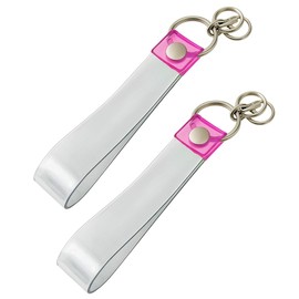 ateena Silver Tape Holder, Silver Tape Storage Case, Key Chain, Strap, Storage, Tape Holder, 2 Pcs, B (Pink)