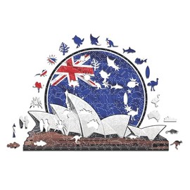 Iconic Puzzles, Sydney Opera House, 100% eco-sustainable wooden puzzle, size L, 500 pieces