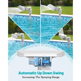 Pool Fountain Above In-Ground Pools - Auto Up&Down Swing Pool Sprayer Adjustable Height Waterfall Pool Sprinkler Fountain for Relaxation & Cooling 10-20 Degrees, Swimming Pool Spa Decoration