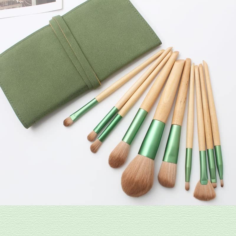 Pincel de maquillaje 10 juegos herramientas belleza con bolsa universal