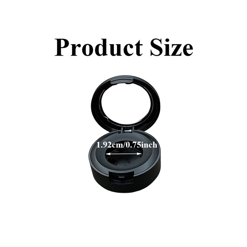 2Pcs Black Empty Eyeshadow Boxes Round Refillable Storage Case Container