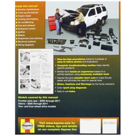 Haynes 72032 Nissan Frontier and Xterra Haynes Repair Manual for 2005-2014 covering all two and four-wheel drive models